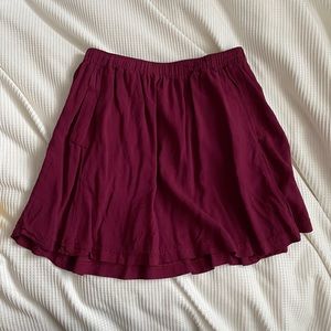 Romantic UO burgundy skater skirt with pockets!